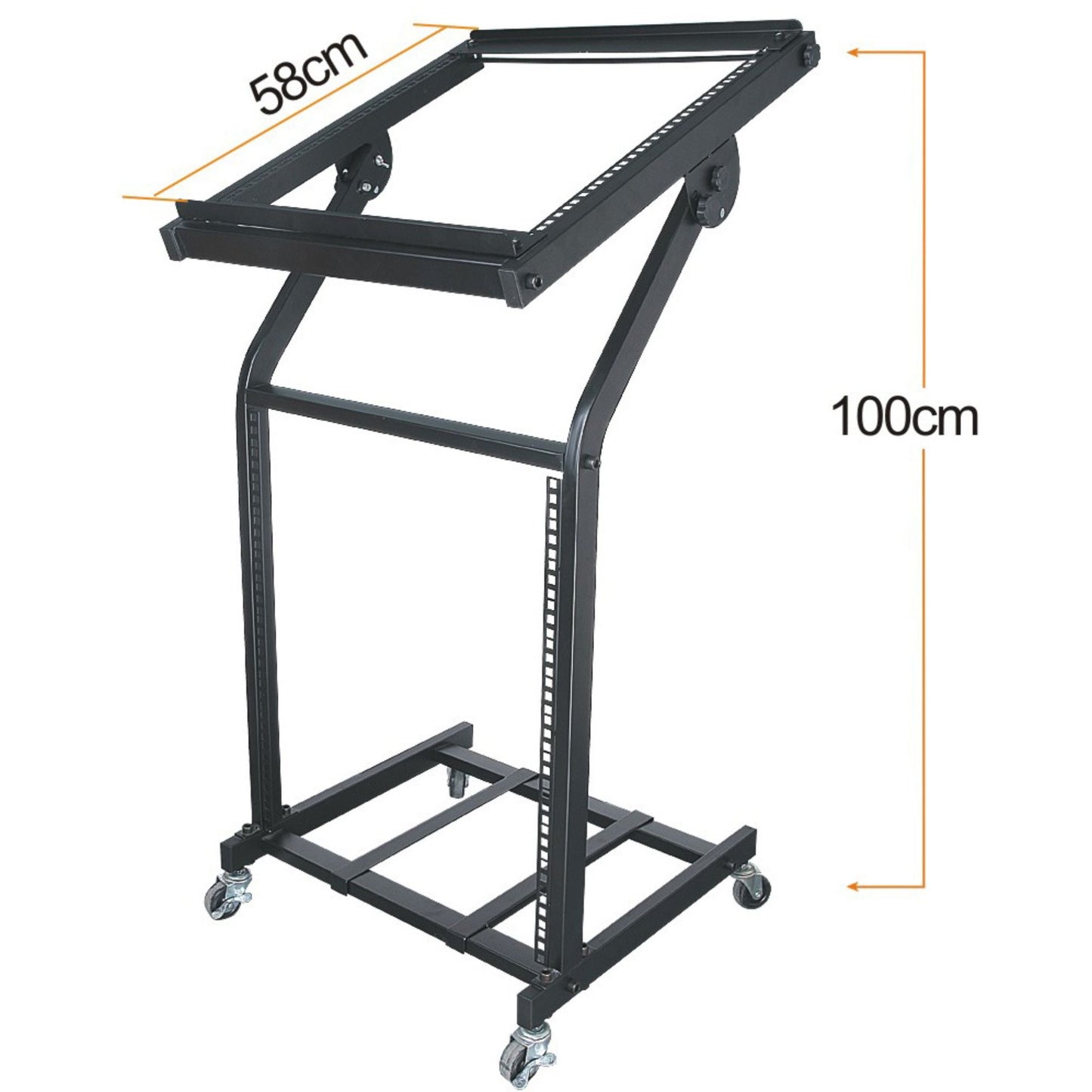 SL-MX2 Mixer Stand - DJ Server Rack Mount Rolling Stage Cart - Ideal for your Home Studio