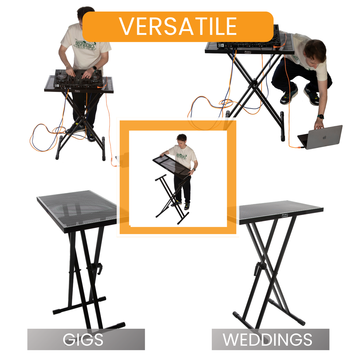 SL-363 DJ Table - Portable DJ Stand - Stable Audio Mixer Stand