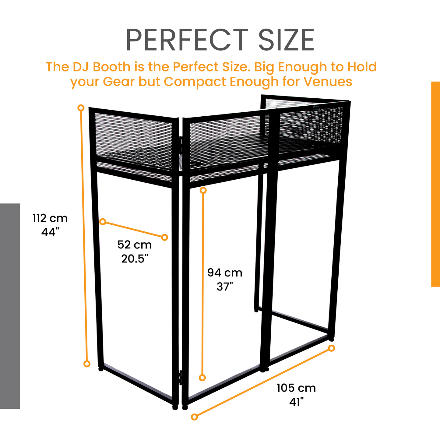 SL-8006 DJ Booth - Foldable & Portable - DJ Table Stand with Carry Bag, 2 Scims & 1 Corner Shelf