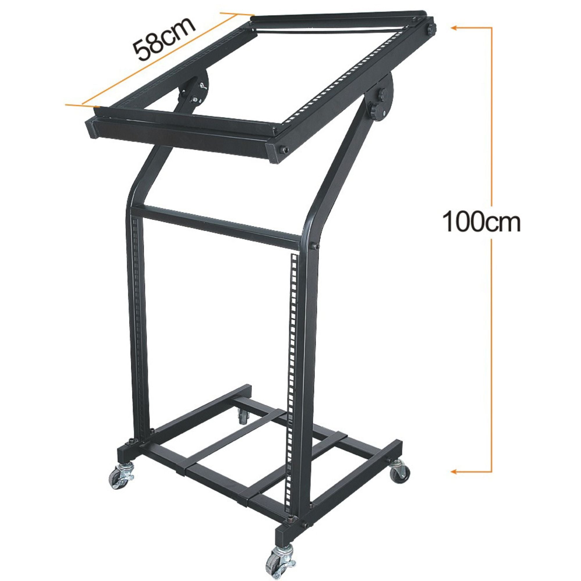 SL-MX2 Mixer Stand - DJ Server Rack Mount Rolling Stage Cart - Ideal f ...