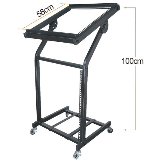 SL-MX2 Mixer Stand - DJ Server Rack Mount Rolling Stage Cart - Ideal for your Home Studio