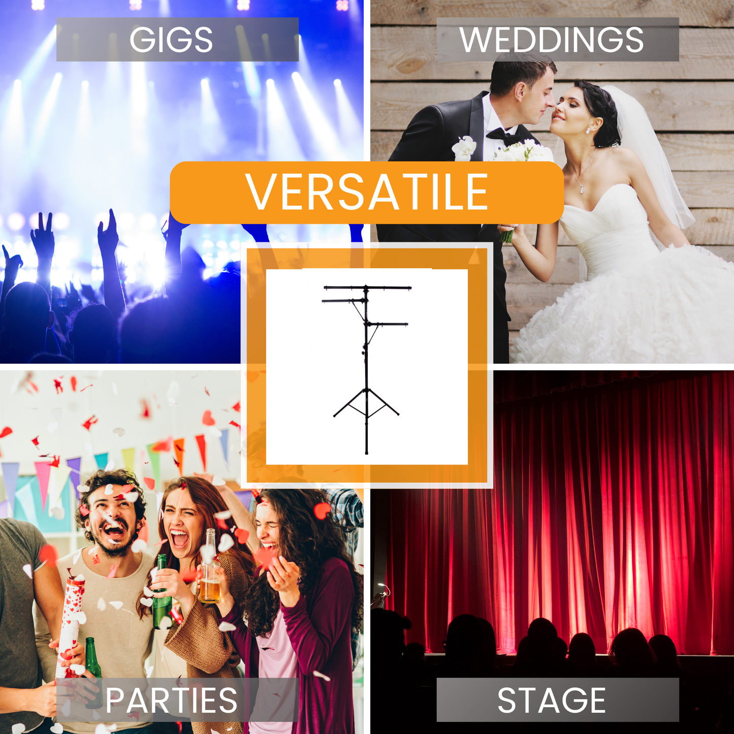 SL-552-Professional DJ Light Stand - Portable T-Bar Stage Lighting Stand / Truss