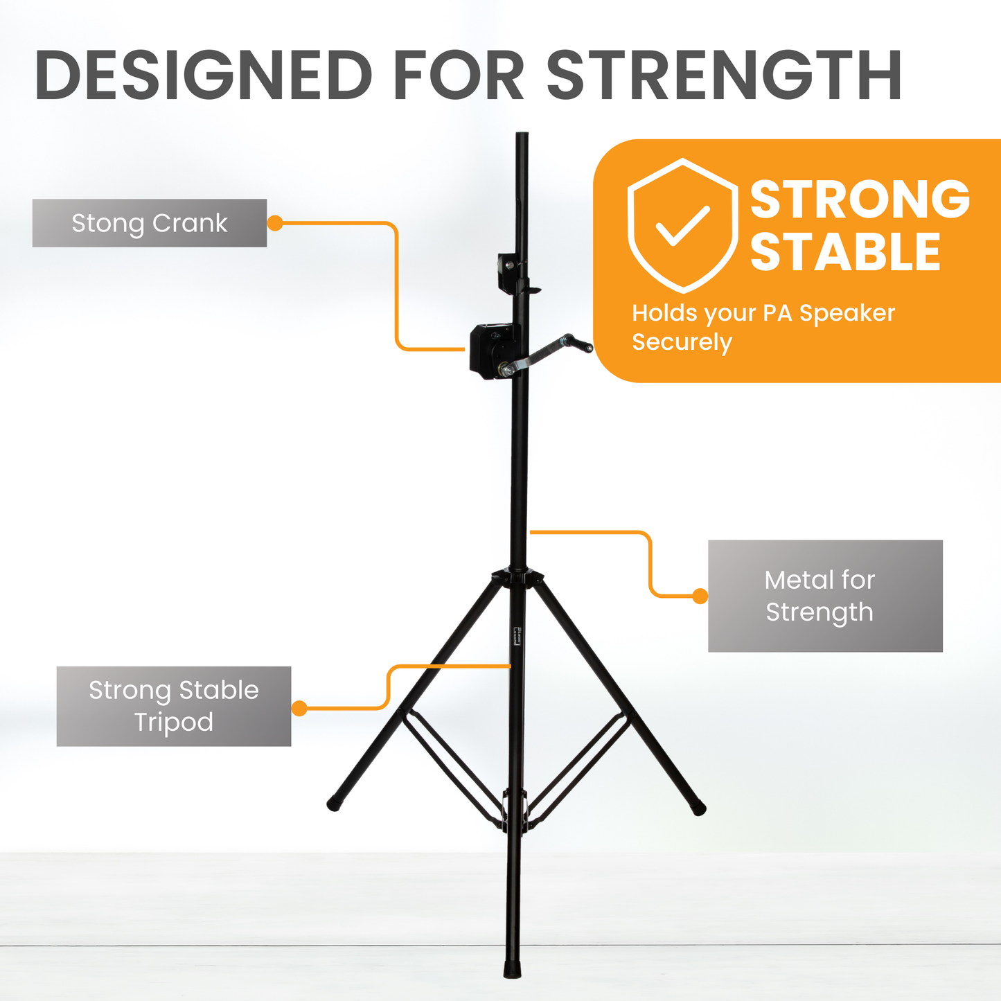 SL-568- Professional DJ Speaker Stand - Crank PA Speaker Pole with Carry Bag