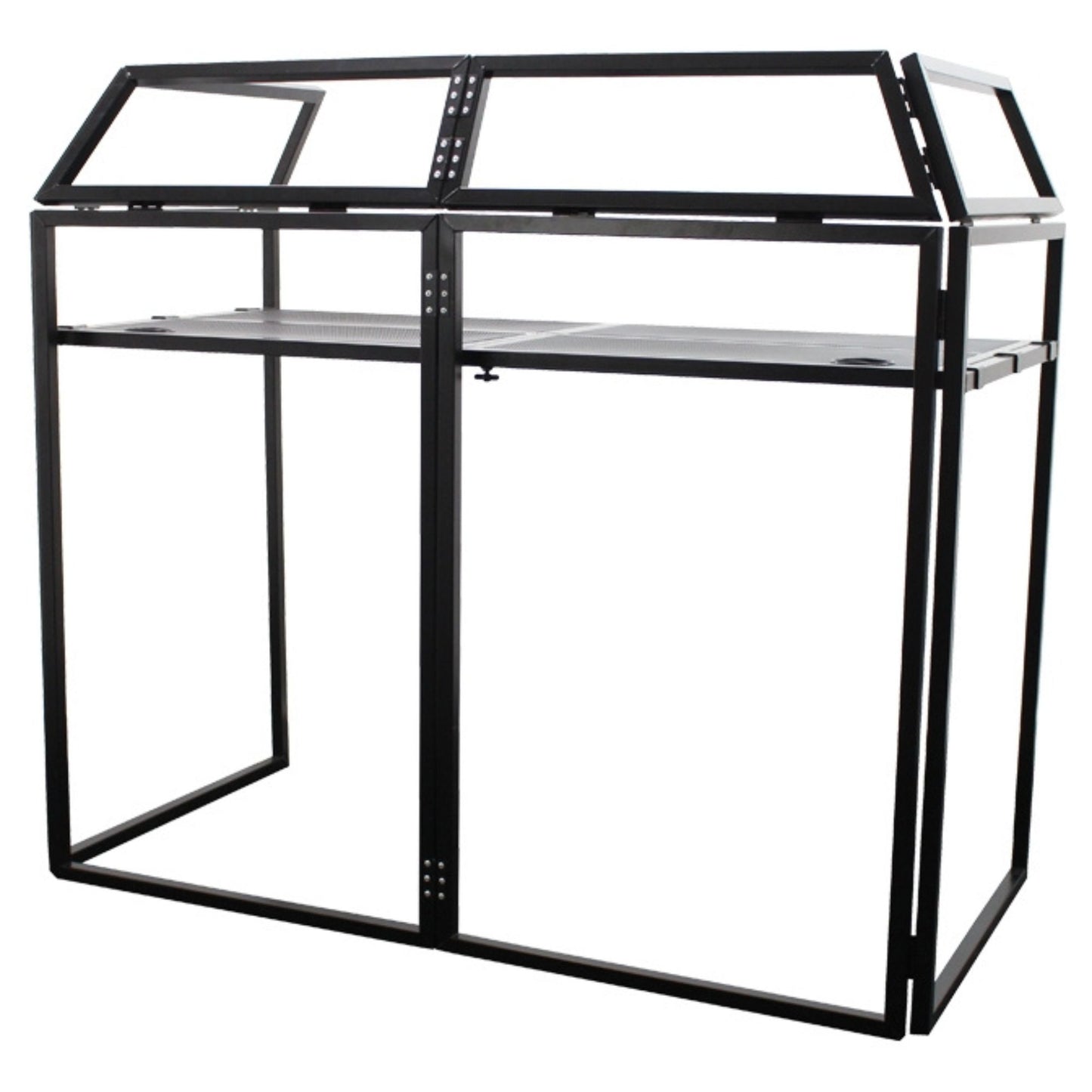 SL-8002 DJ Booth - Foldable & Portable -  DJ Table Stand with Carry Bag, 2 Scims & 2 Corner Shelves