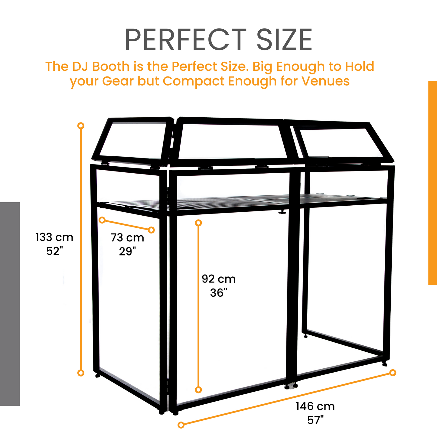 SL-8002 DJ Booth - Foldable & Portable -  DJ Table Stand with Carry Bag, 2 Scims & 2 Corner Shelves